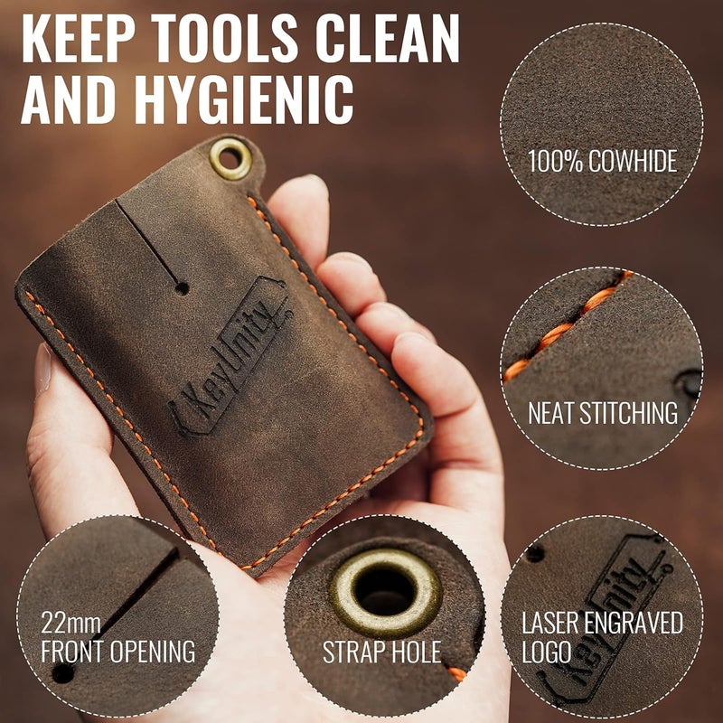 KeyUnity Leather Sheath EDC Pocket Organizer Hand Stitched Slip Pouch - Image 2